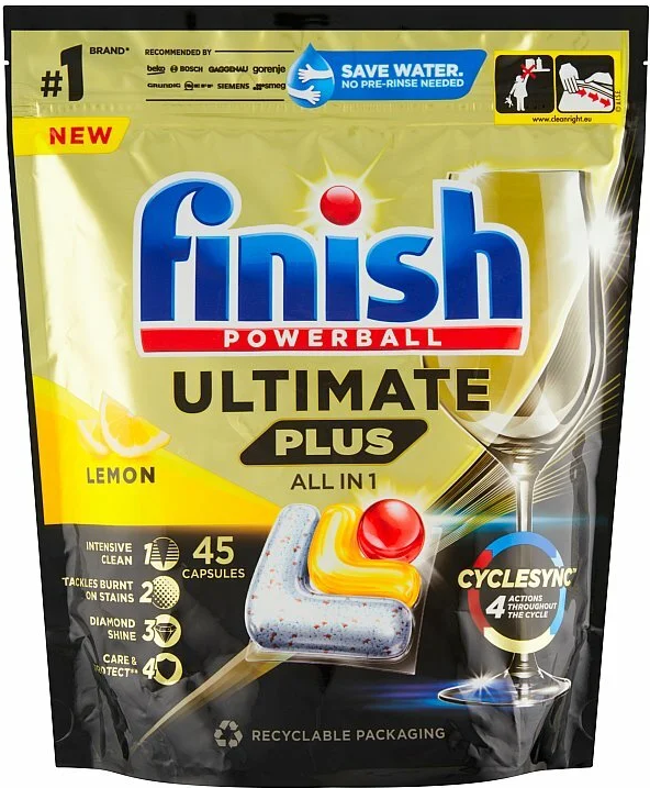 FINISH Quantum Ultimate Plus tablety do umývačky 45ks- Lemon