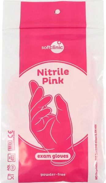 SOFTCLINIC nitrilové rukavice 1ks S ružové