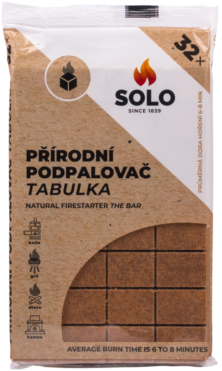 SOLO podpalovač prírodný tabuľka 32ks